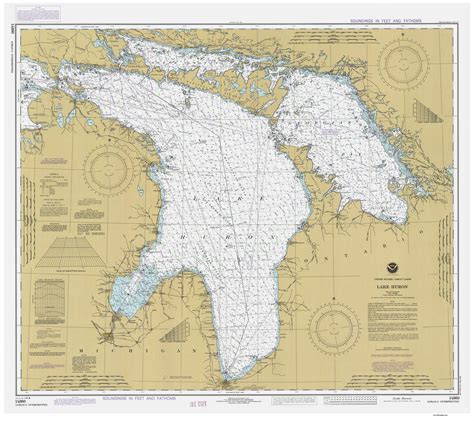 lake huron   map nautical chart reprint ls  maps