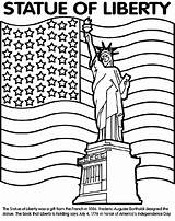 Coloring Pages Liberty Statue Symbols American Flag Printable Kids Color Usa National Crayola Colouring Sheet Print Sheets Landmarks State Cliparts sketch template