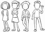People Faceless Clipart Vector sketch template