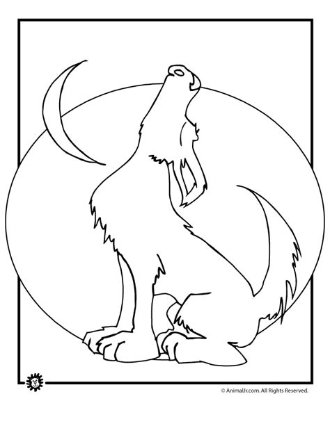 coloring pages   wolf howling