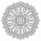Geometric Circular Coloring Mandala Ornament Round Book Outline Illustration sketch template