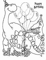 Coloring Dinosaur Pages Printable Colouring Birthday Happy Sheet These Kids Dinosaurs sketch template