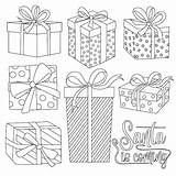 Coloring Christmas Gift Boxes Collection Vector Premium Colouring Present Dreamstime Outline Illustrations sketch template