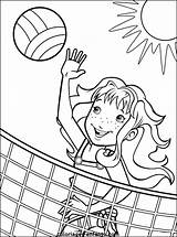 Coloring Volleyball Girl Playing Beach Pages Girls sketch template