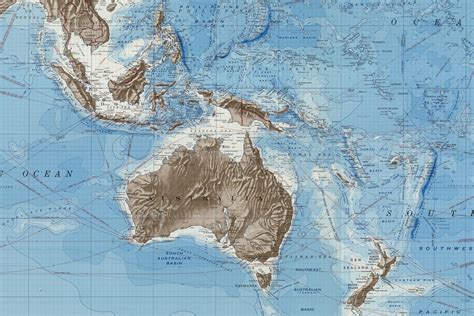 worlds ocean depths chart print map   depths  etsy australia