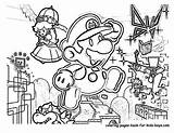 Mario Coloring Pages Super Bros Christmas Paper Characters Smash Brothers Easter Printable Colorear Para Color Adults Drawing Print Kids Dibujos sketch template