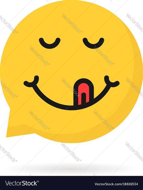Yummy Emoji Speech Bubble Logo Royalty Free Vector Image