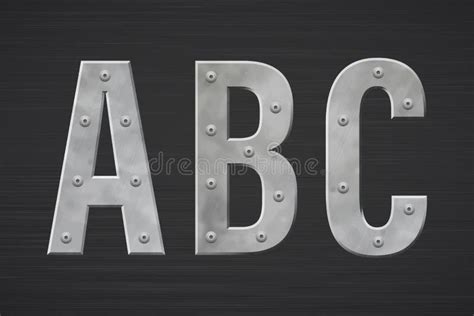 metal letters    stock vector illustration  conceptual