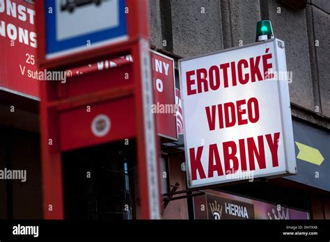 Sex Erotic Video Booths Zizkov Prague Czech Republic Europe Stock