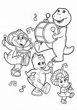Barney Coloring Pages Gang Bj Parentune Worksheets Books sketch template