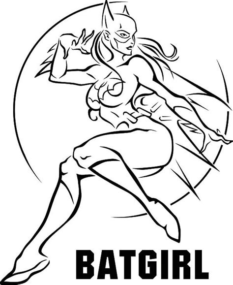 batgirl  action coloring pages  place  color