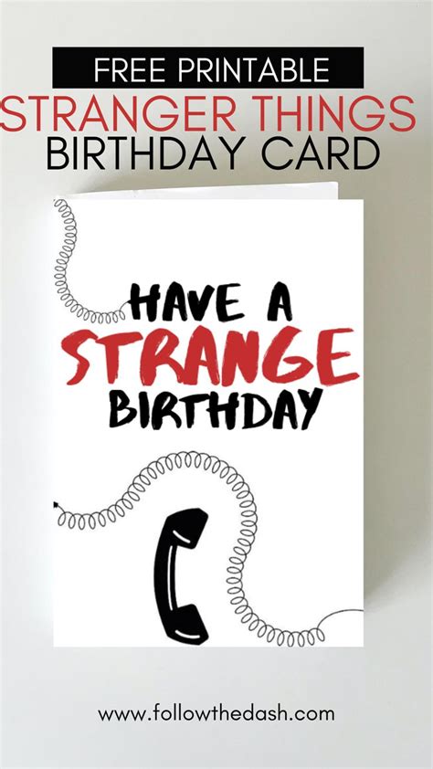 stranger  inspired  birthday card printables birthday cards