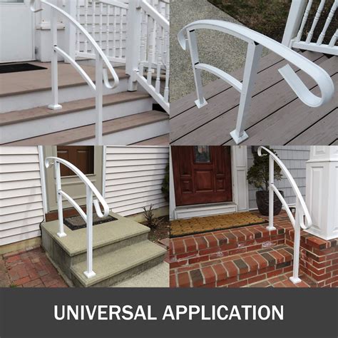 Vevor Wrought Iron Handrail Arch Fits 3 4 5steps Outdoor Steps Matte