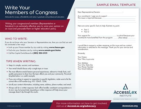 write  congressional member letter template accesslex