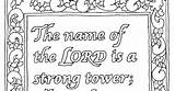 Coloring Name Proverbs Strong Tower Lord Pages sketch template
