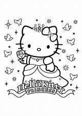 Kitty Hello Coloring Pages Large Heart sketch template