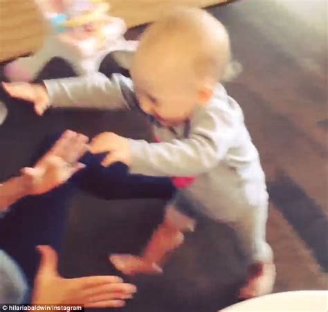 Hilaria Baldwin Shares Sweet Video Of 12 Month Old Daughter Taking Her