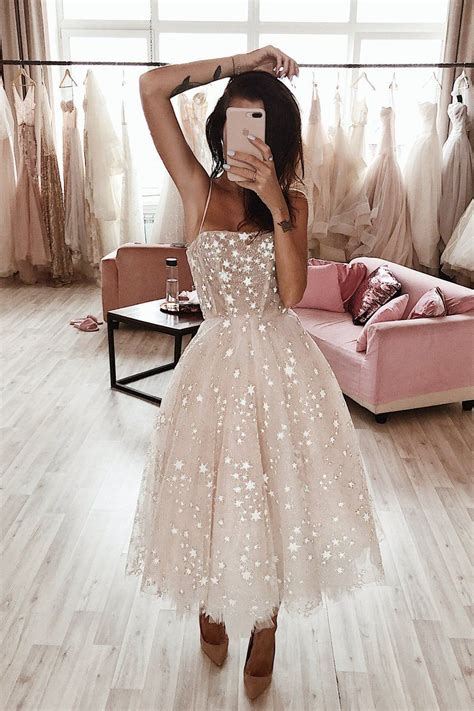 sparkly starry night short prom dress sequins homecoming dress  midi wedding dress