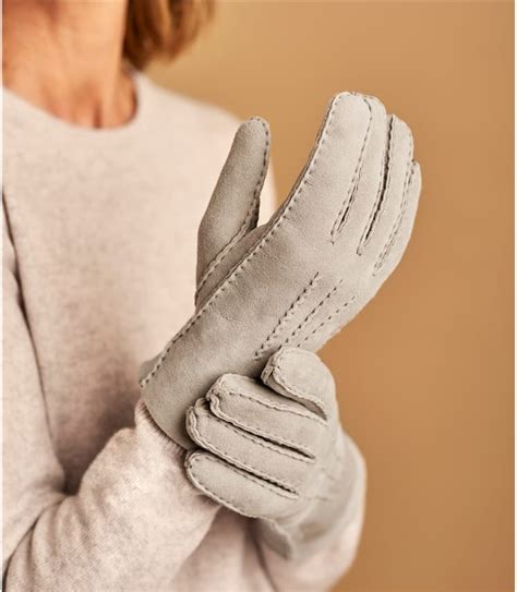 Grey Womens Sheepskin Glove Woolovers Uk