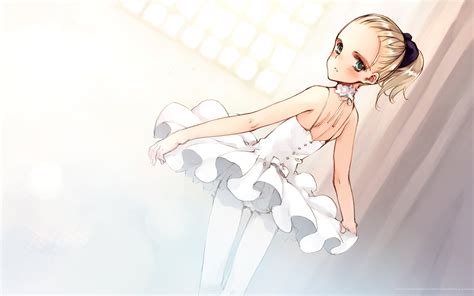 white ballerina anime illustration hd wallpaper wallpaper flare