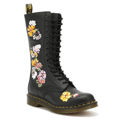 dr martens leather  vonda ii floral black softy  boots lyst