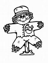 Scarecrow Coloring Pages Printable Color Kids Sheet Scarecrows Preschool Fall sketch template