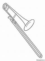 Muziekinstrumenten Kleurplaten Trombone Instrument Kleurplaat sketch template