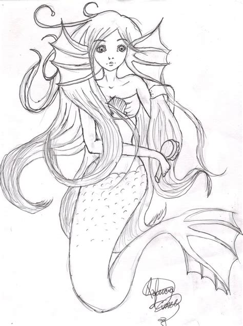 mermaid anime princess coloring pages