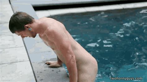 naked men swimming