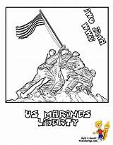 Coloring Iwo Jima Pages Flag American Color Military Kids sketch template