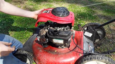 craftsman push mower carburetor clean youtube