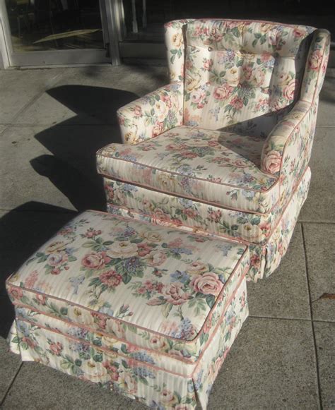 uhuru furniture collectibles sold floral chair  ottoman