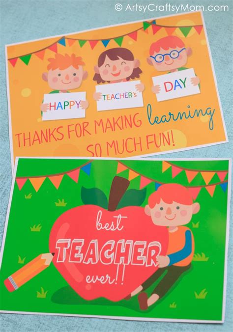awesome teacher appreciation cards   printables