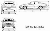 Opel Omega Blueprints Car Sedan 1999 Drawing Click sketch template