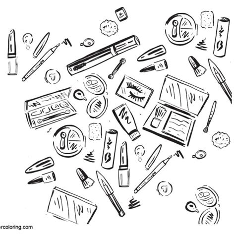 makeup coloring pages accessories  printable coloring pages