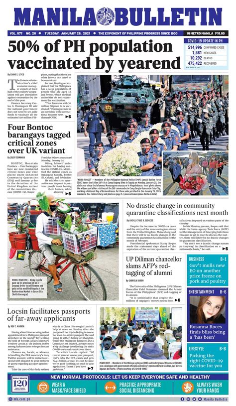 manila bulletin january   newspaper   digital subscription