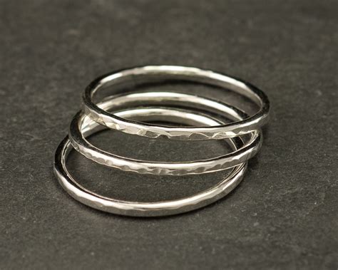 sterling silver stacking ring set stackable rings silver