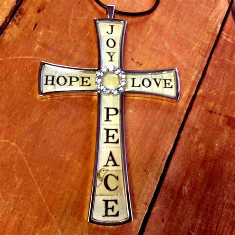 Joy Hope Love And Peace Cross Necklace Junque Drawer