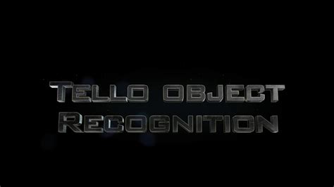 dji tello object recognition youtube