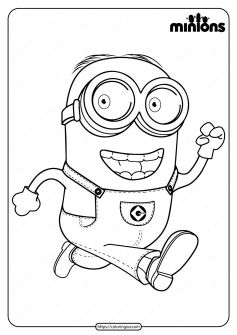 printable minions dave  coloring page