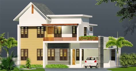 square feet double floor  bhk kerala home design