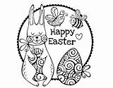 Easter Card Happy Coloring Coloringcrew sketch template