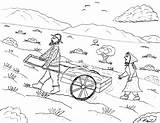 Pioneers Plains Coloring Pioneer Pages Great Crossing Handcart Robin sketch template