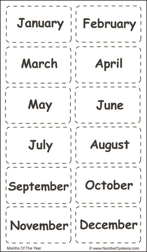 months   year printable chart