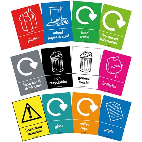 portrait recycling bin labels unisan uk