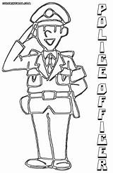 Police Coloring Officer Pages sketch template