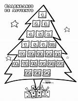 Calendario Adviento Calendarios Navidad Diciembre Paraimprimir sketch template