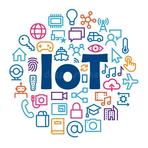iot concept  relevant icons colorful icons arranged