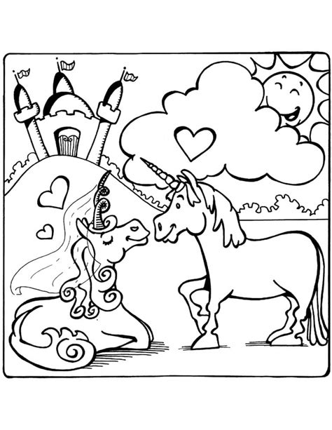 unicorn love coloring page  printable coloring pages  kids