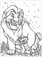 Lion King Coloring Simba Mufasa Pages Printable Kids Disney Children Son His sketch template